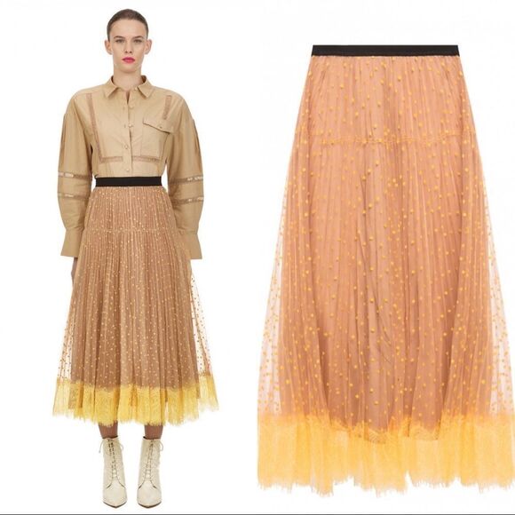 Self-Portrait Dresses & Skirts - Self-Portrait Polka Dot MIDI Skirt